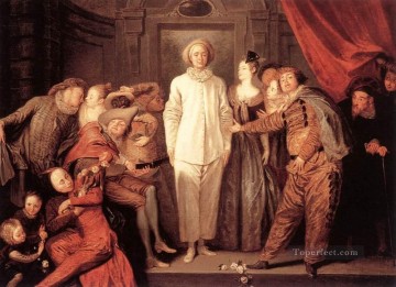 Clásico Painting - Los comediantes italianos Jean Antoine Watteau clásico rococó